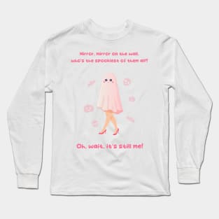 Halloween pink barbie lettering funny pink ghost Long Sleeve T-Shirt